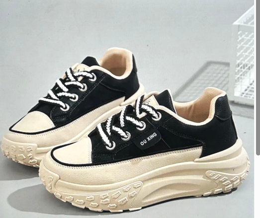 厚底リボンスニーカー【3cm内增高】 軽量PVCソール クッション性 韓国 カジュアル靴 春から秋まで履ける 大人女子向け 多サイズ展開